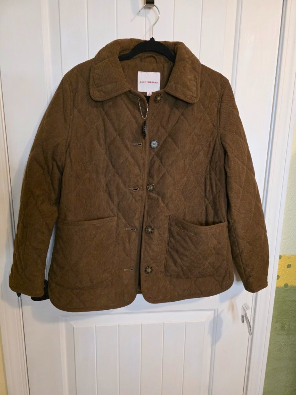Lucky Brand Quilted Corduroy Barn Jacket NWT Brown Small - Picture 3 of 14